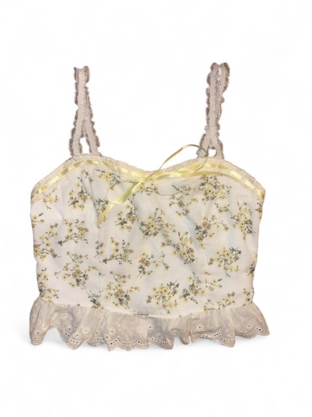 NEW WITH TAGS | Coquette Yellow & White Floral Tank Top